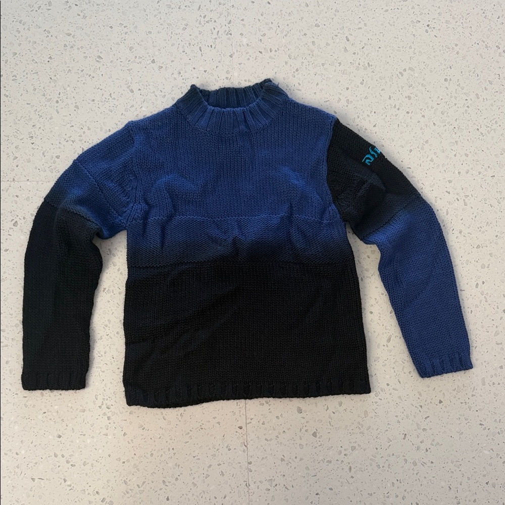 Diesel Boys Blue Black Crewneck Sweater Size 7 Streetwear Kids Vintage